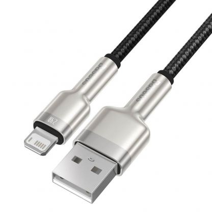 Baseus Cafule Metal Series USB Lightning Cable (CALJK-A01) - Lightning USB кабел за Apple устройства с Lightning порт (100 см) (черен-златист) 8