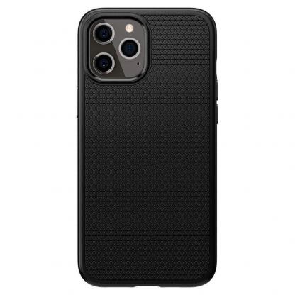 Spigen Liquid Air Case - силиконов (TPU) калъф с висока степен на защита за iPhone 12 Pro Max (черен) 2