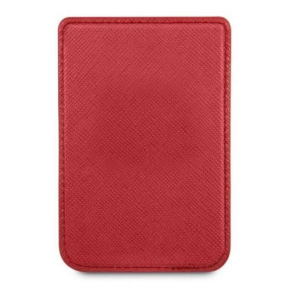 Guess Saffiano Magnetic Wallet - кожен портфейл (джоб) за прикрепяне към iPhone с MagSafe (червен) 3