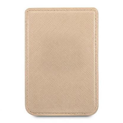 Guess Saffiano Magnetic Wallet - кожен портфейл (джоб) за прикрепяне към iPhone с MagSafe (златист) 3