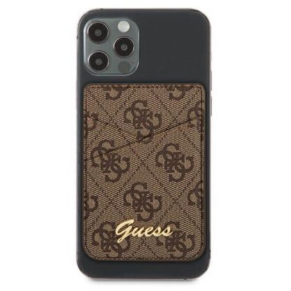 Guess 4G Magnetic Wallet - кожен портфейл (джоб) за прикрепяне към iPhone с MagSafe (кафяв) 2