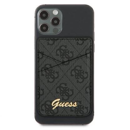 Guess 4G Magnetic Wallet - кожен портфейл (джоб) за прикрепяне към iPhone с MagSafe (черен) 2
