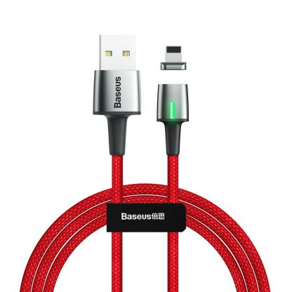 Baseus Zinc Magnetic USB Lightning Cable (CALXC-B09) - кабел с магнитен конектор за Apple продукти с Lightning порт (200 см) (червен)