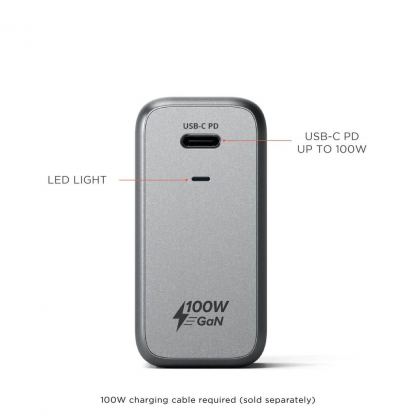 Satechi 100W USB-C PD GaN Charger - захранване за ел. мрежа с USB-C PD изход и с технология за бързо зареждане (сив) 3