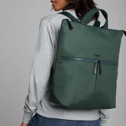 Knomo Reykjavik Laptop Tote Backpack 15 - луксозна дамска раница от естествена кожа (зелен) 8