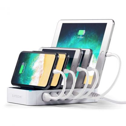 Satechi 5 Port USB Charging Station - док станция с 5xUSB гнезда за зареждане за таблети и смартфони (бял) 5