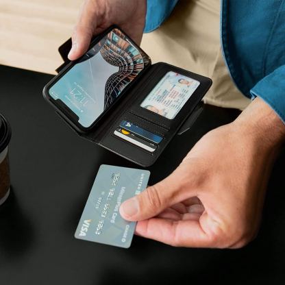 TwelveSouth BookBook v2 - луксозен кожен калъф (с кейс) тип портфейл за iPhone 11 Pro Max, iPhone XS Max (черен) 7