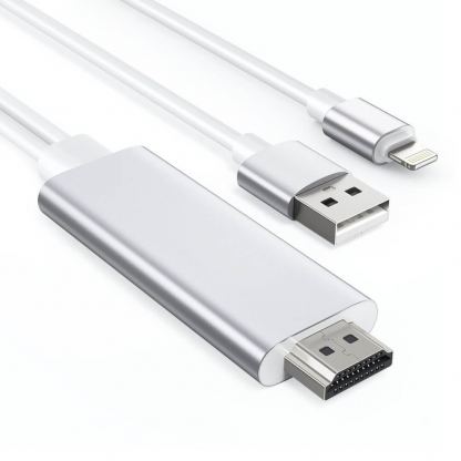 Choetech Lightning to HDMI Cable and Charging Function - кабел за свързване и зареждане от Lightning към HDMI за мобилни устройства с Lightning (бял)