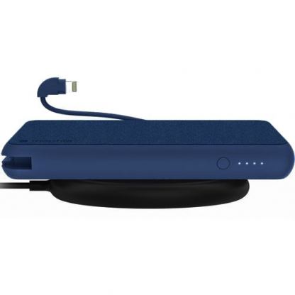 Mophie Powerstation Plus XL 10000 mAh Power Bank - външна батерия с вграден Lightning кабел и USB-A изход за мобилни устройства (тъмносин) 3