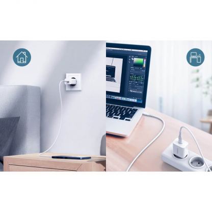 Choetech Wall Charger USB-C 20W PD - захранване за ел. мрежа 20W с USB-C изход и технология за бързо зареждане (бял) 2