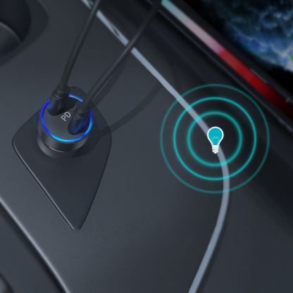 Choetech Dual USB-C Car Charger Adapter 36W - зарядно за кола с 2xUSB-C изхода и технология за бързо зареждане (черен) 4