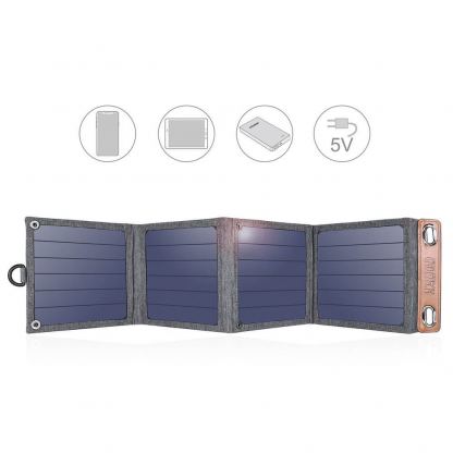 Choetech Foldable Travel Solar Panel 14W - сгъваем соларен панел, зареждащ директно вашето устройство от слънцето (сив) 4