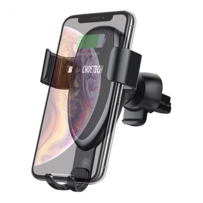 Choetech Gravity Car Wireless Charger Stand 10W - поставка за кола с безжично зареждане за Qi съвместими смартфони (черен) 6