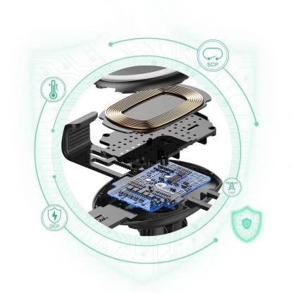 Choetech Gravity Car Wireless Charger Stand 10W - поставка за кола с безжично зареждане за Qi съвместими смартфони (черен) 8