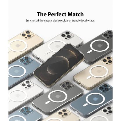 Ringke Fusion Magnetic Case - хибриден кейс с висока степен на защита с MagSafe за iPhone 12, iPhone 12 Pro (прозрачен-мат)  11