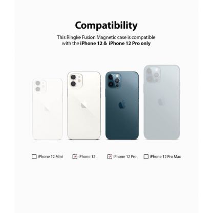 Ringke Fusion Magnetic Case - хибриден кейс с висока степен на защита с MagSafe за iPhone 12 Pro Max (прозрачен-мат)  13