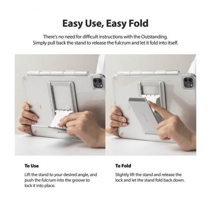 Ringke Fusion Combo Case - удароустойчив хибриден кейс и сгъавема поставка за iPad Pro 11 M1 (2021), iPad Pro 11 (2020) (тъмносив) 8