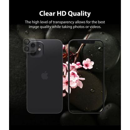 Ringke Camera Lens Glass - комплект 2 броя предпазни стъклени протектора за камерата на iPhone 12 mini (прозрачен) 8