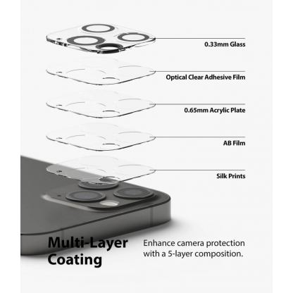 Ringke Camera Lens Glass - комплект 2 броя предпазни стъклени протектора за камерата на iPhone 12 Pro (прозрачен) 8