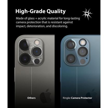 Ringke Camera Lens Glass - комплект 2 броя предпазни стъклени протектора за камерата на iPhone 12 Pro (прозрачен) 10