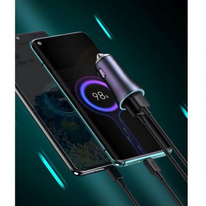 Baseus Golden Contactor Pro Quick Car Charger 2xUSB 40W (CCJD-A0G) - зарядно за кола с 2xUSB-A изхода с технология за бързо зареждане (сив) 14