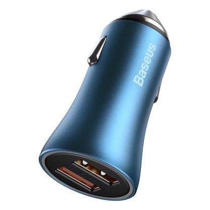 Baseus Golden Contactor Pro Quick Car Charger 2xUSB-А 40W (CCJD-A03) - зарядно за кола с 2xUSB-A изхода с технология за бързо зареждане (син) 6