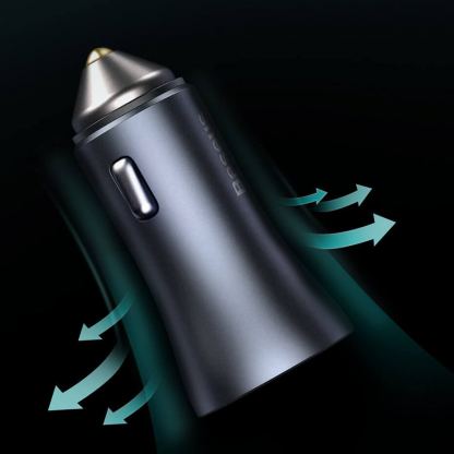 Baseus Golden Contactor Pro Quick Car Charger 40W (TZCCJD-03) - зарядно за кола с USB-A и USB-C изходи с технология за бързо зареждане и USB-C към Lightning кабел (син) 16