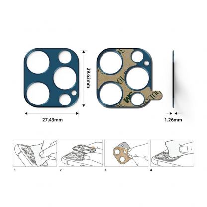 Ringke Camera Lens Glass - предпазна плочка за камерата на iPhone 12 Pro (сребрист) 8