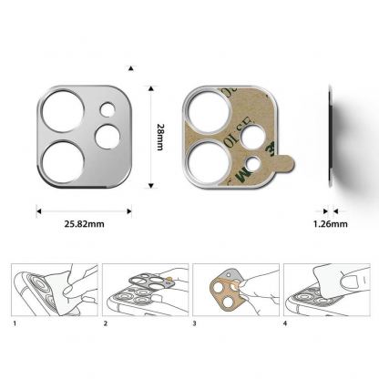 Ringke Camera Lens Glass - предпазна плочка за камерата на iPhone 12 (черен) 9