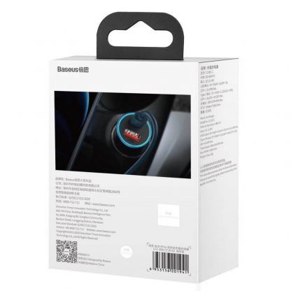 Baseus Golden Contactor Pro Quick Car Charger 40W (CCJD-03) - зарядно за кола с USB-A и USB-C изходи с технология за бързо зареждане (син) 6