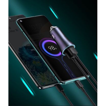 Baseus Golden Contactor Pro Quick Car Charger 40W (CCJD-03) - зарядно за кола с USB-A и USB-C изходи с технология за бързо зареждане (син) 12