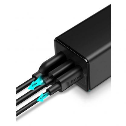 Baseus GaN 2 Pro Charger 65W (CCGAN2P-B01) - захранване за ел. мрежа за лаптопи, смартфони и таблети с USB и 2xUSB-C изходи с технология за бързо зареждане (черен) 13