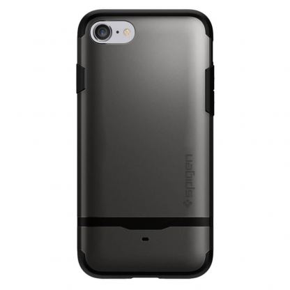 Spigen Flip Armor Case - хибриден кейс с отделение за кр. карти и най-висока степен на защита за iPhone SE (2020), iPhone 8, iPhone 7 (тъмносив) 10