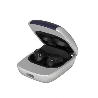 Samsung Anycall Retro Cover GP-FPR190HIBWW - оригинален поликарбонатов ретро кейс за Samsung Galaxy Buds Live, Galaxy Buds Pro (син)  2