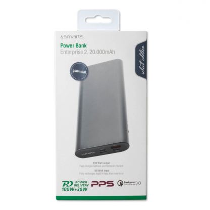 4smarts Power Bank Enterprise 2 20000mAh 130W with Quick Charge and PD - външна батерия с USB-C изход и технологии за бързо зареждане (тъмносив) 11