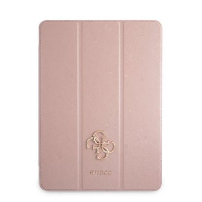 Guess Saffiano Folio Cover - дизайнерски кожен кейс и поставка за iPad Pro 12.9 M1 (2021) (розов) 2