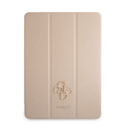 Guess Saffiano Folio Cover - дизайнерски кожен кейс и поставка за iPad Pro 12.9 M1 (2021) (златист) 2