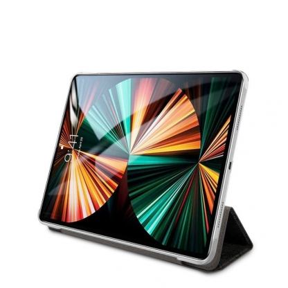Guess 4G Folio Cover - дизайнерски кожен кейс и поставка за iPad Pro 12.9 M1 (2021) (сив) 3