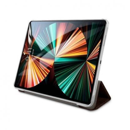 Guess 4G Folio Cover - дизайнерски кожен кейс и поставка за iPad Pro 12.9 M1 (2021) (кафяв) 3