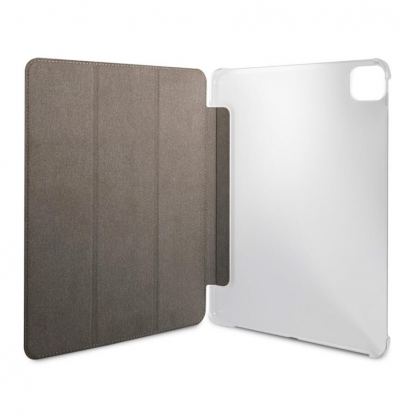 Guess 4G Folio Cover - дизайнерски кожен кейс и поставка за iPad Pro 12.9 M1 (2021) (кафяв) 4