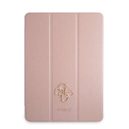 Guess Saffiano Folio Cover - дизайнерски кожен кейс и поставка за iPad Pro 11 M1 (2021), iPad Pro 11 (2020), iPad Pro 11 (2018) (розов) 2