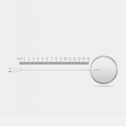 Baseus Simple Mini Magnetic Wireless Charger (WXJK-H09) - поставка (пад) за безжично зареждане за iPhone с Magsafe и Qi съвместими устройства (червен) 13