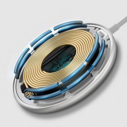 Baseus Simple Mini Magnetic Wireless Charger (WXJK-H09) - поставка (пад) за безжично зареждане за iPhone с Magsafe и Qi съвместими устройства (червен) 17
