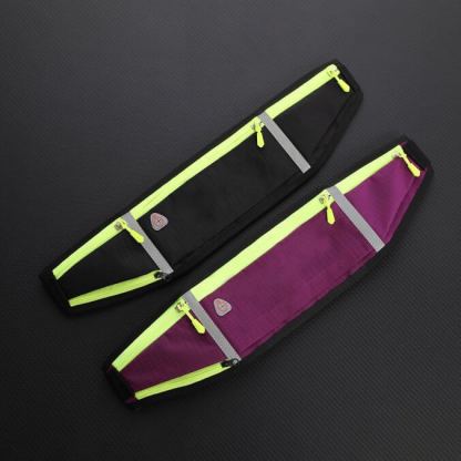 Ultimate 4-pocket Running Belt - универсален спортен калъф за кръста с 4 джоба за смартфони (лилав) 11