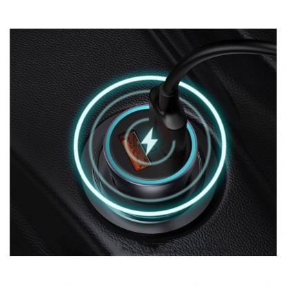Baseus Golden Contactor Pro Quick Car Charger 40W (TZCCJD-A0G) - зарядно за кола с два USB изхода, технология за бързо зареждане и USB-A към USB-C кабел (тъмносив) 7