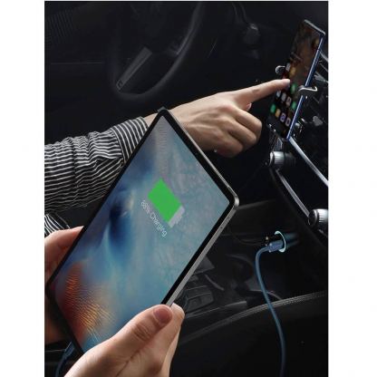 Baseus Golden Contactor Pro Quick Car Charger 40W (TZCCJD-A0G) - зарядно за кола с два USB изхода, технология за бързо зареждане и USB-A към USB-C кабел (тъмносив) 9