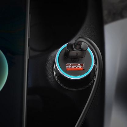 Baseus Golden Contactor Pro Quick Car Charger 40W (TZCCJD-A0G) - зарядно за кола с два USB изхода, технология за бързо зареждане и USB-A към USB-C кабел (тъмносив) 15
