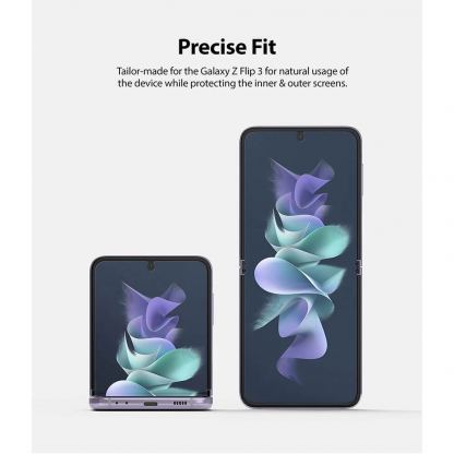 Ringke Invisible Defender Screen Protector - защитни покрития за дисплея на Samsung Galaxy Z Flip 3 (2 броя) 2