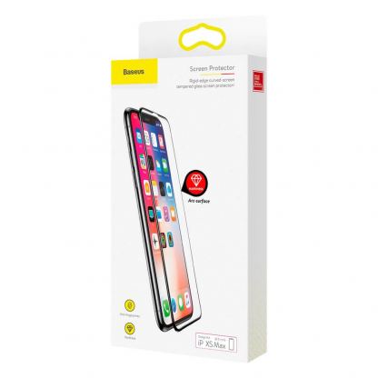 Baseus Full Screen Tempered Glass (SGAPIPH65-AJG01) - калено стъклено защитно покритие за дисплея на iPhone 11 Pro Max, iPhone XS Max (прозрачен-черен) 6