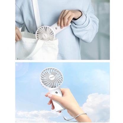 TeckNet Mini Handheld Fan - преносим мини вентилатор с презареждаема батерия (бял) 6